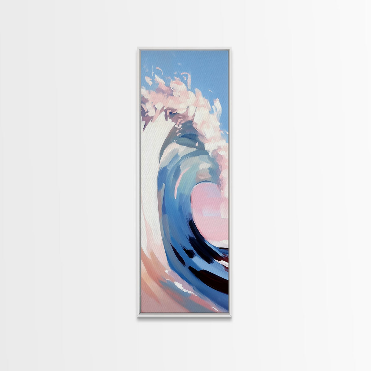 Ocean Wave, Abstract Seascape, Framed Canvas Print, Coastal Aesthetic, Modern Minimalist, Living Room Decor, Nautical Wall Art