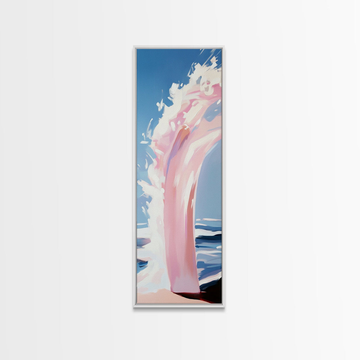 Ocean Wave Painting, Coastal Wall Art, Beach House Decor, Abstract Seascape, Nautical Art, Modern Living Room, Framed Canvas Print