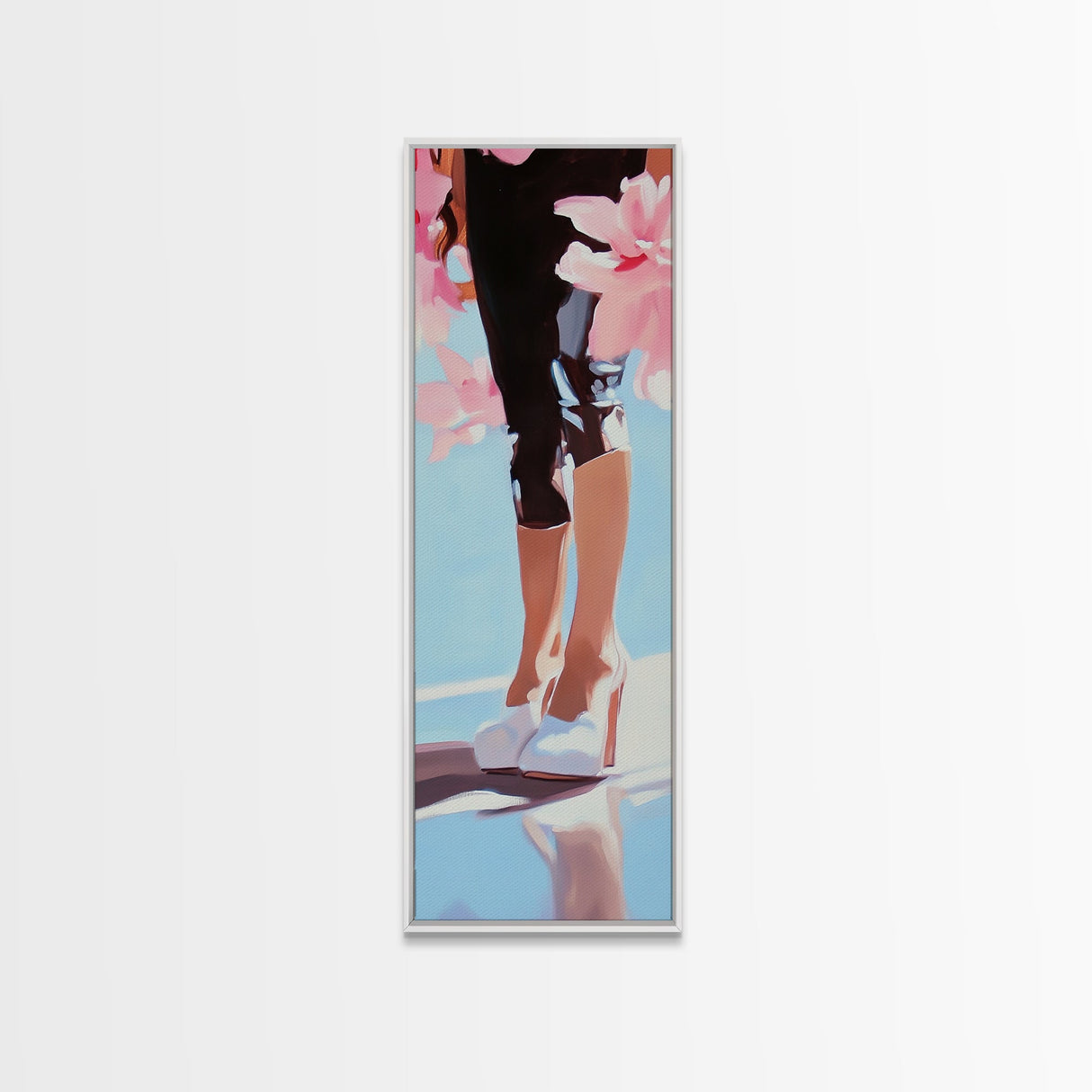 Fashion Heels Art, Glamorous Decor, Chic Aesthetic, Framed Canvas Print, Feminine Room Art, Stylish Wall Art, Dressing Room Decor