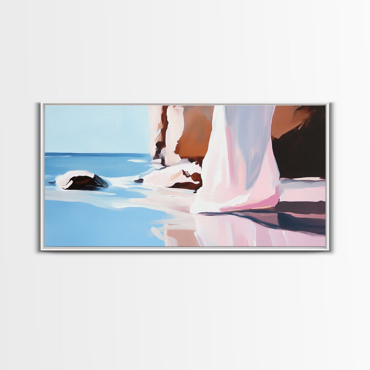 Clifftop View, Ocean Landscape, Canvas Print, Coastal Wall Art, Bohemian Home Decor, Seaside Artwork, Large Wall Art, Living Room