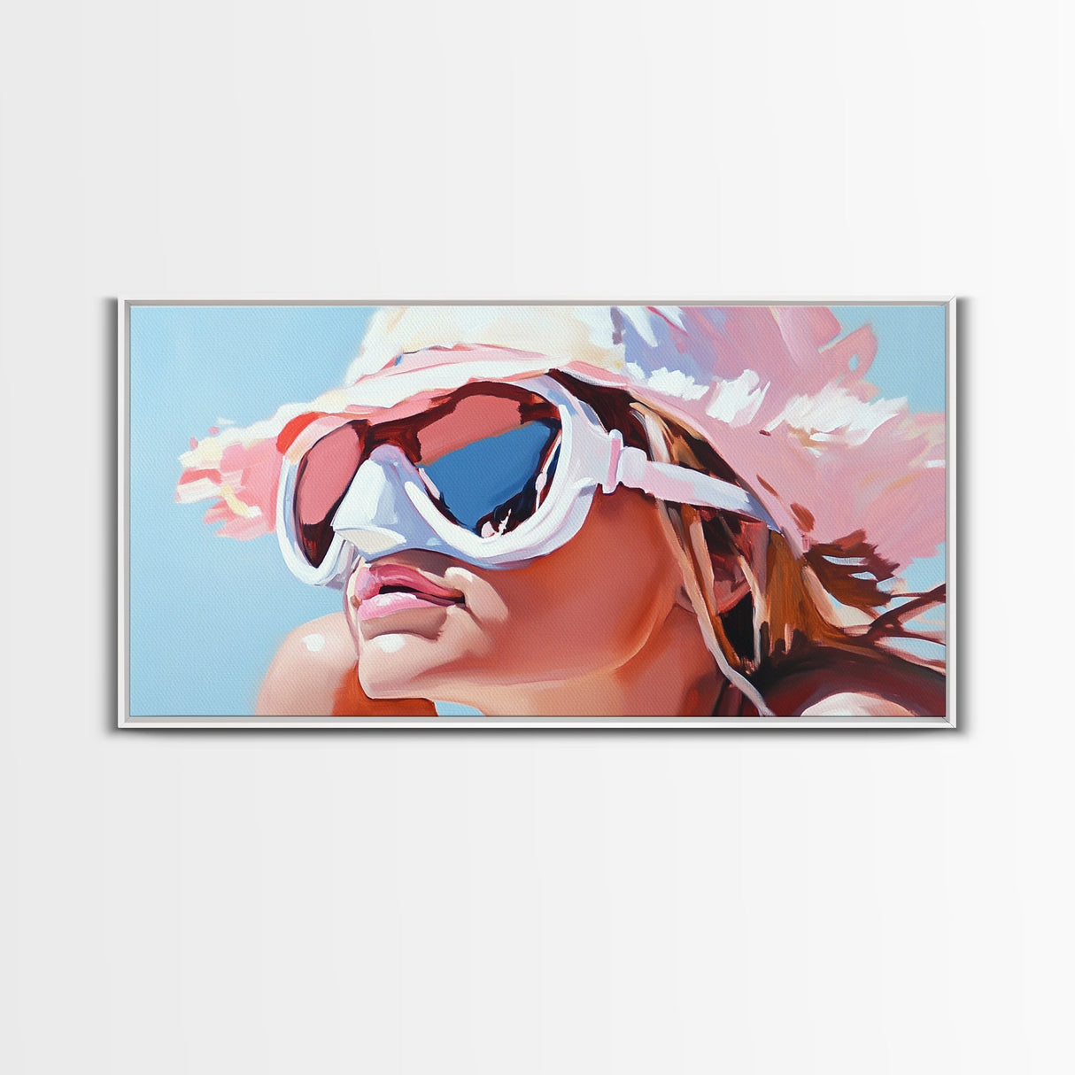 Summer Girl, Beach Art, Coastal Canvas Print, Sun Lover Wall Decor, Boho Wall Art, Vibrant Painting, Relaxing Wall Art, Living Room Decor
