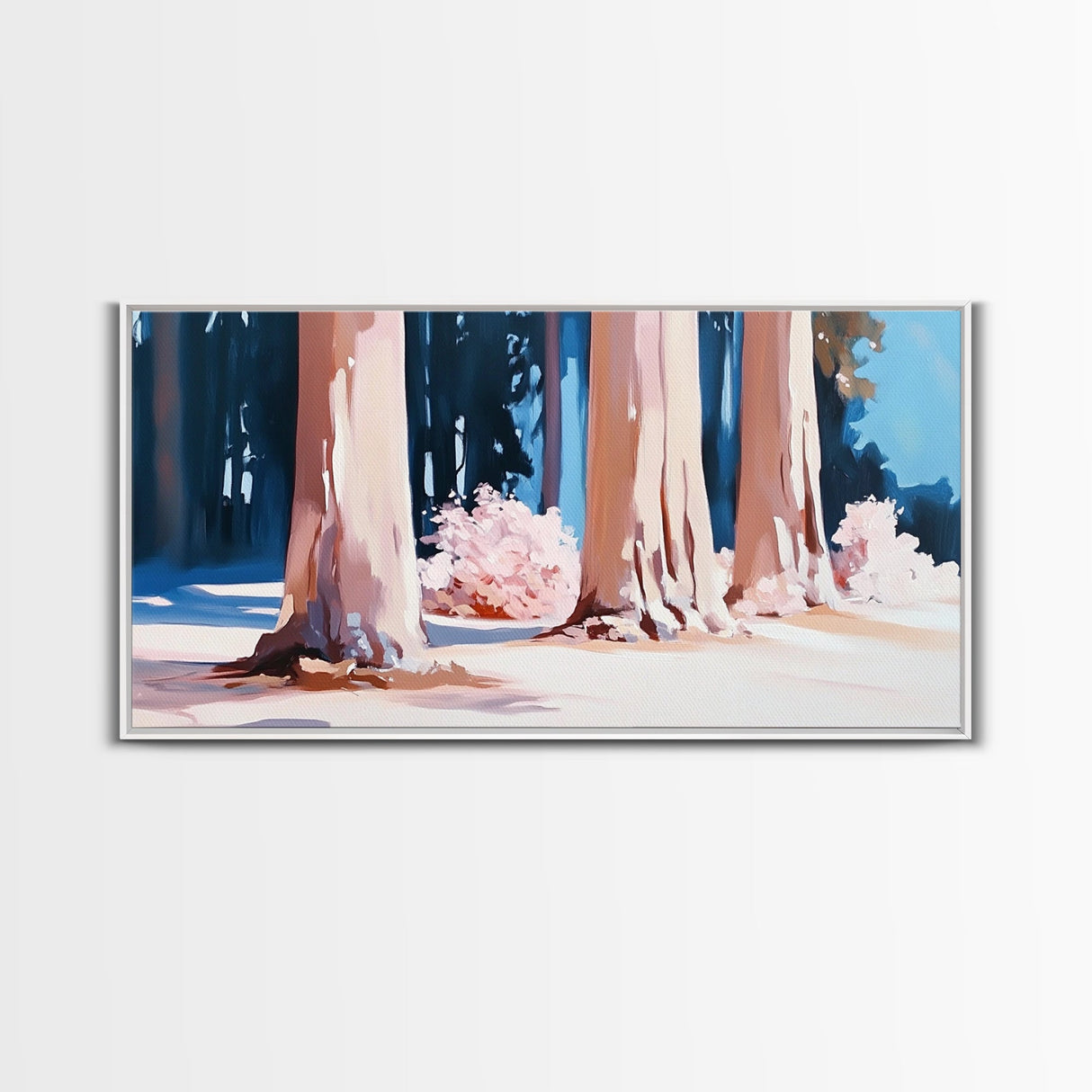 Sunset Forest, Golden Hour, Serene Nature, Canvas Print, Fall Wall Decor, Living Room Painting, Tranquil Art, Minimalist Woodland Art