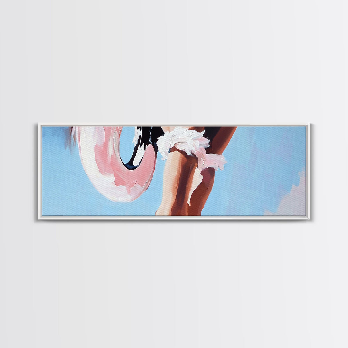 Pink Float, Summer Beach Art, Coastal Wall Decor, Modern Seaside Aesthetic, Minimalist Ocean Vibes, Boho Living Room, Canvas Print