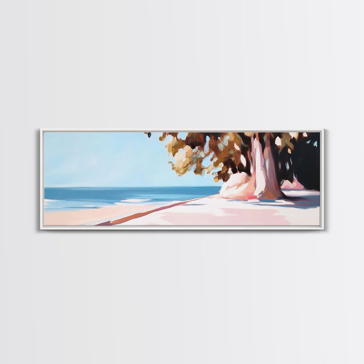 Beach Horizon, Coastal Escape, Tranquil Ocean Art, Seaside Aesthetic, Relaxing Home Decor, Bohemian Summer Vibes, Canvas Print