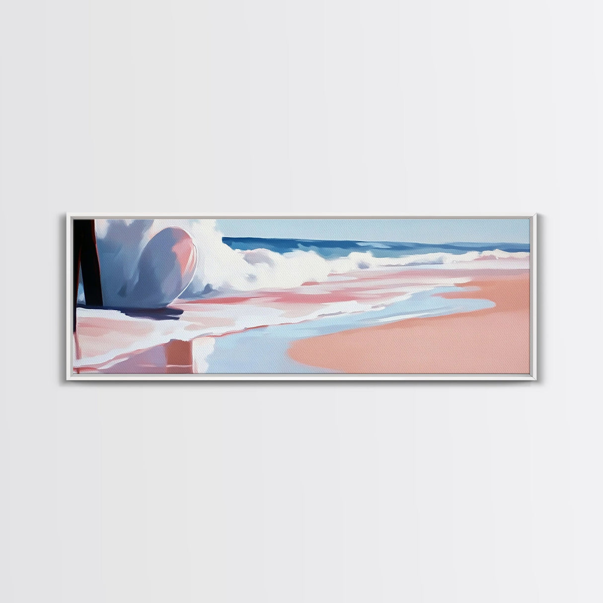 Ocean Waves, Surf Art, Coastal Horizon, Serene Beach Scene, Nautical Theme, Framed Canvas Print, Living Room Wall Art, Beach Decor