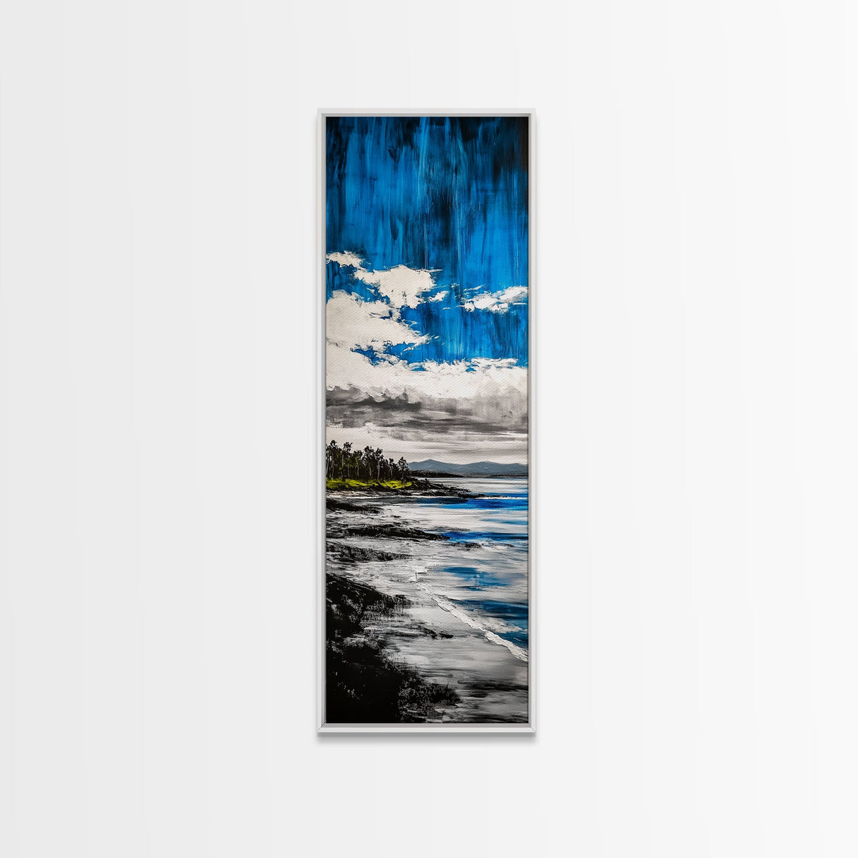 Serene Seascape, Coastal Landscape, Blue Ocean Painting, Canvas Print, Minimalist Wall Art, Living Room Decor, Modern Home Art