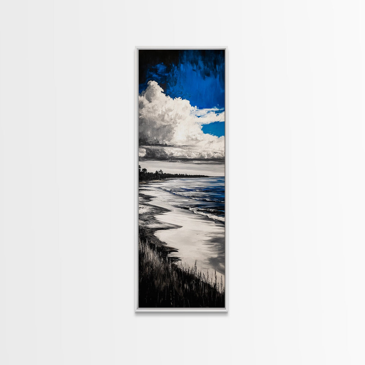Coastal Serenity, Ocean Waves, Seascape Painting, Beach Decor, Blue Wall Art, Living Room Art, Modern Seascape, Framed Canvas Print
