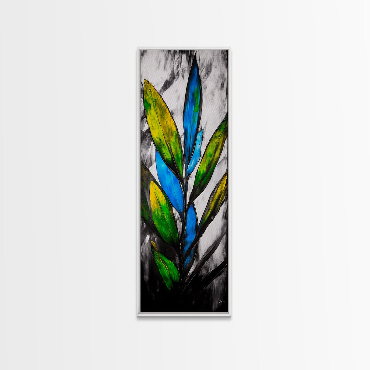 Tropical Leaves, Modern Botanical Art, Vibrant Green Decor, Canvas Print, Boho Home Decor, Nature Inspired Art, Living Room Wall Art