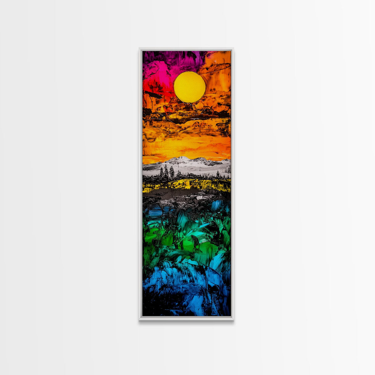 Vibrant Sunset, Landscape Art, Colorful Art, Nature Scene, Framed Canvas Print, Living Room Wall Art, Modern Home Decor, Autumn Wall Art