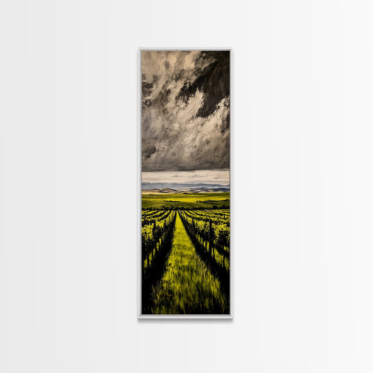 Vineyard Path, Wine Country, Rustic Landscape, Wall Decor, Living Room Art, Framed Canvas Print, Countryside, Nature Artwork