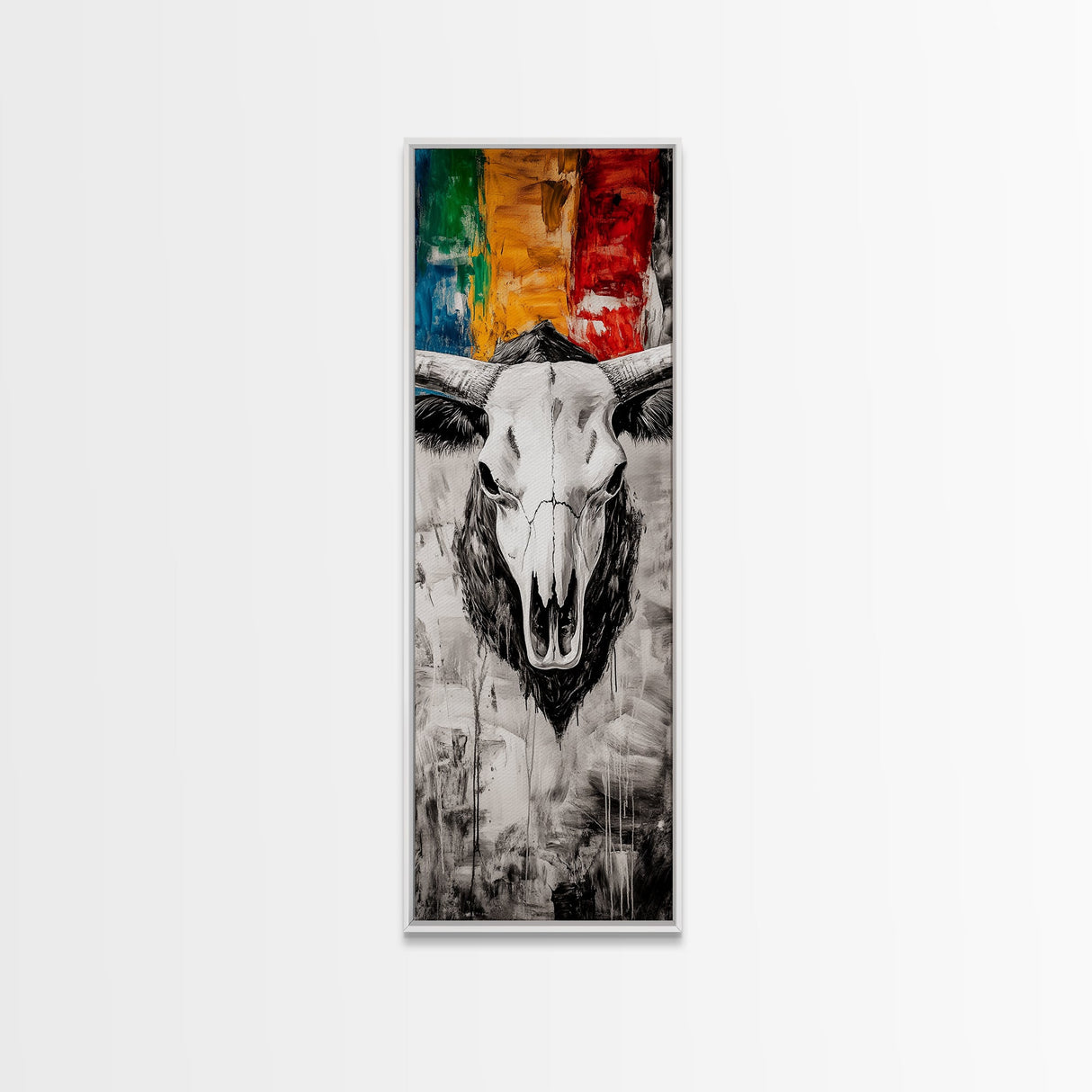 Skull, Western, Rustic, Canvas Print, Cowboy Wall Art, Southwestern Decor, Bold Statement Art, Boho Farmhouse, Eclectic Home Decor