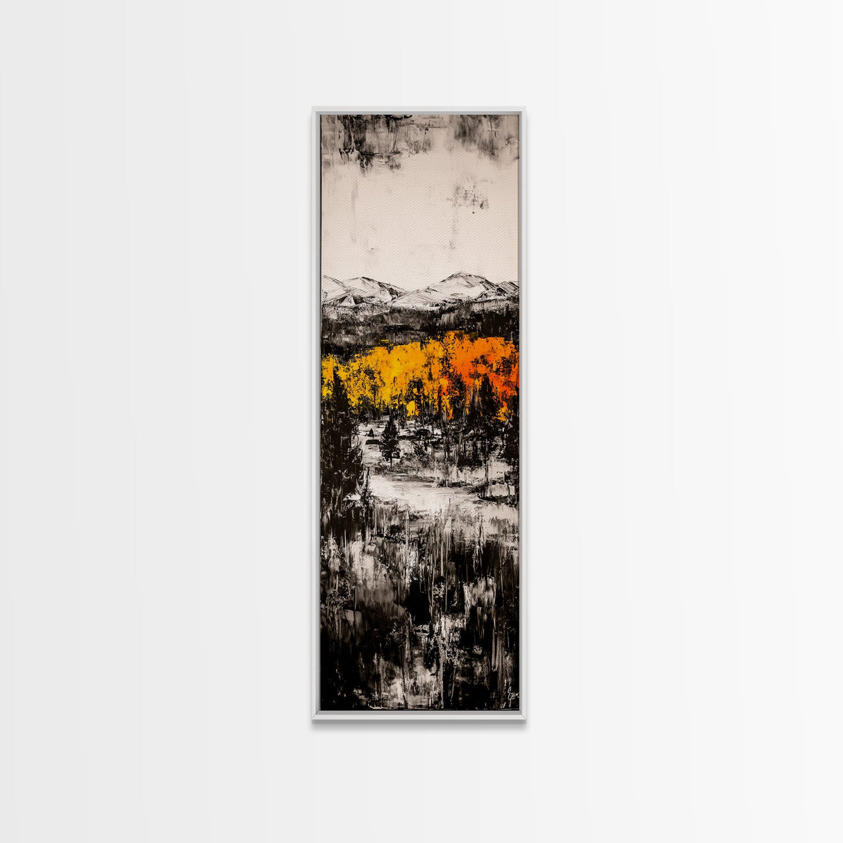 Autumn Forest, Mountain Landscape, Rustic Wall Art, Canvas Print, Fall Home Decor, Cozy Cabin Artwork, Nature Painting, Earthy Wall Accent