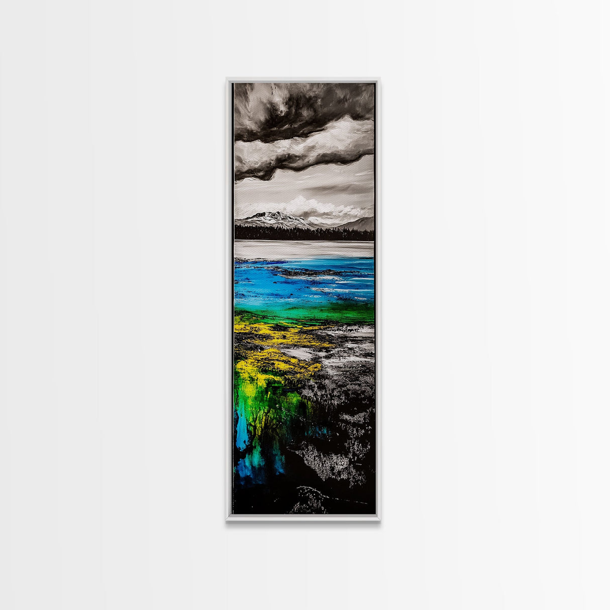 Mountain Reflection, Nature Landscape, Lake Scene, Canvas Print, Blue and Green Wall Art, Outdoor Adventure Art, Living Room Decor