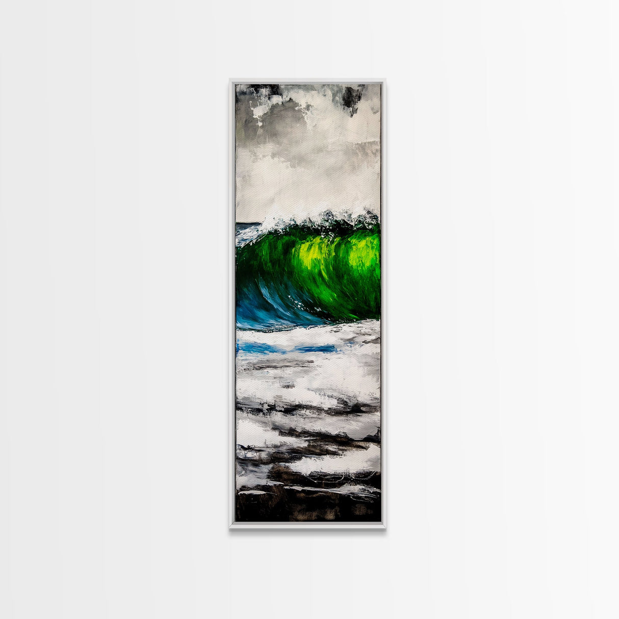Ocean Wave, Bold Abstract Seascape, Coastal Wall Art, Framed Canvas Print, Modern Home Decor, Beach Inspired Artwork, Statement Piece