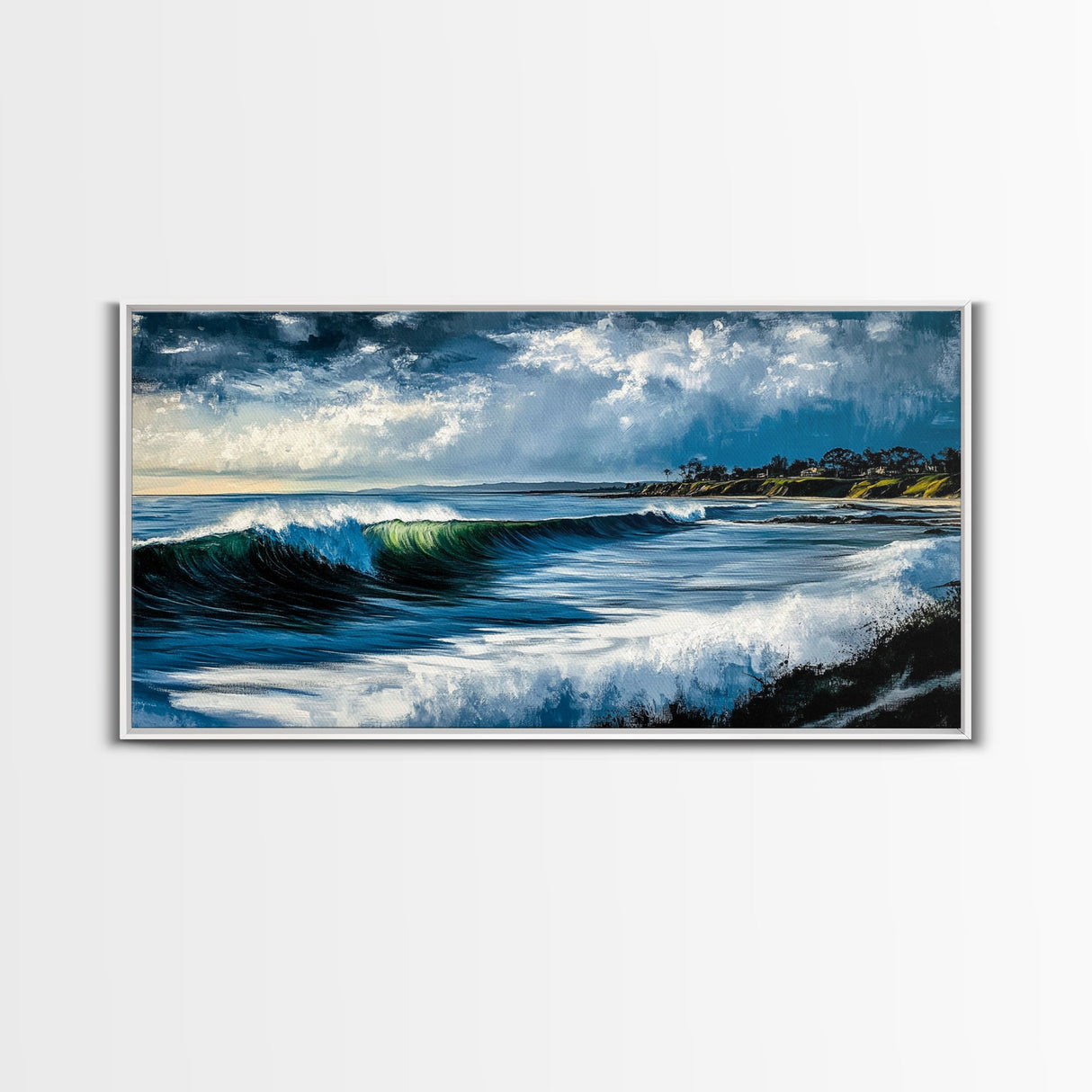 Stormy Waves, Dramatic Seascape, Canvas Print, Coastal Wall Art, Beach House Decor, Nautical Art, Moody Ocean Scene, Living Room Wall Art