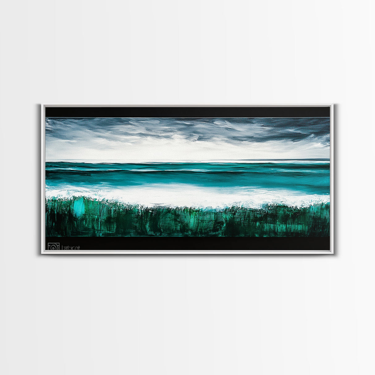 Ocean Waves, Blue Sea, Modern Coastal Art, Framed Canvas Print, Large Wall Art, Beach House Decor, Minimalist Art, Living Room Wall Art