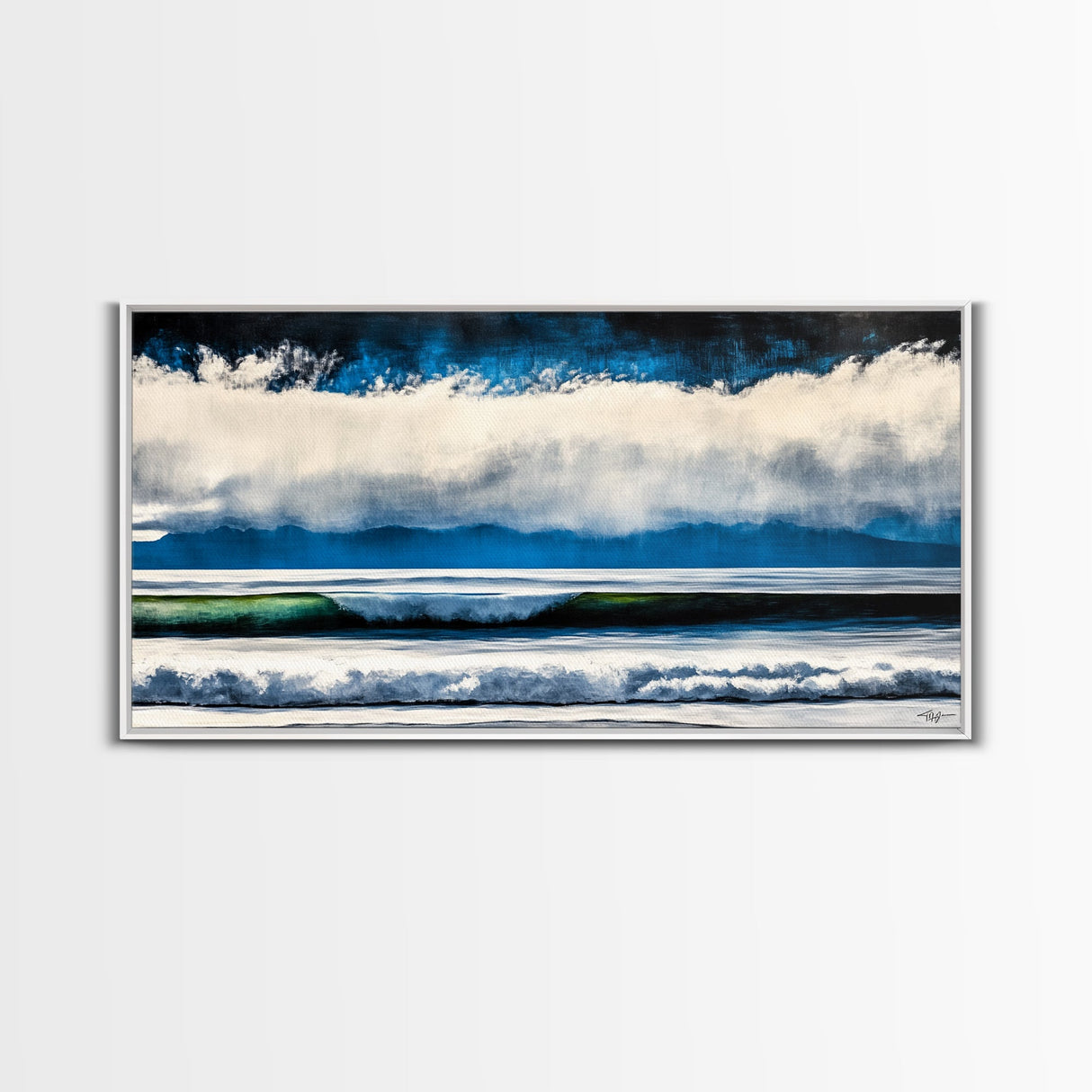 Ocean Waves, Abstract Seascape, Coastal Art, Large Wall Decor, Blue Wall Art, Modern Painting, Beach House, Canvas Print