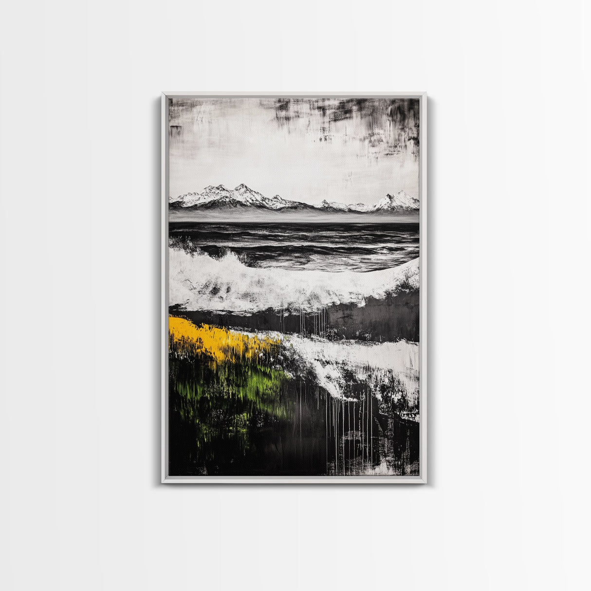 Mountain Sunset, Bold Colors, Abstract Landscape, Framed Canvas Print, Fall Wall Art, Rustic Home Decor, Large Wall Painting