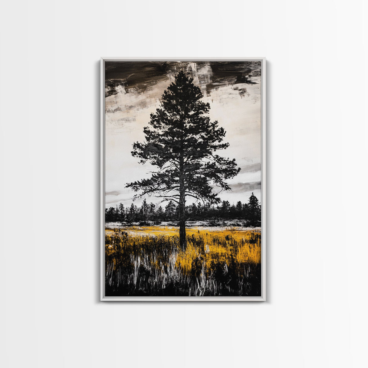 Lone Tree, Rustic Wall Art, Black and White Decor, Canvas Print, Nature Landscape, Country Home Art, Minimalist Design, Bedroom Art