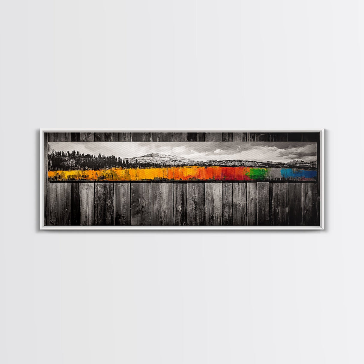 Ocean Fence, Seascape Wall Art, Coastal Decor, Minimalist Beach Print, Black and White Art, Modern Home Decor, Framed Canvas Print
