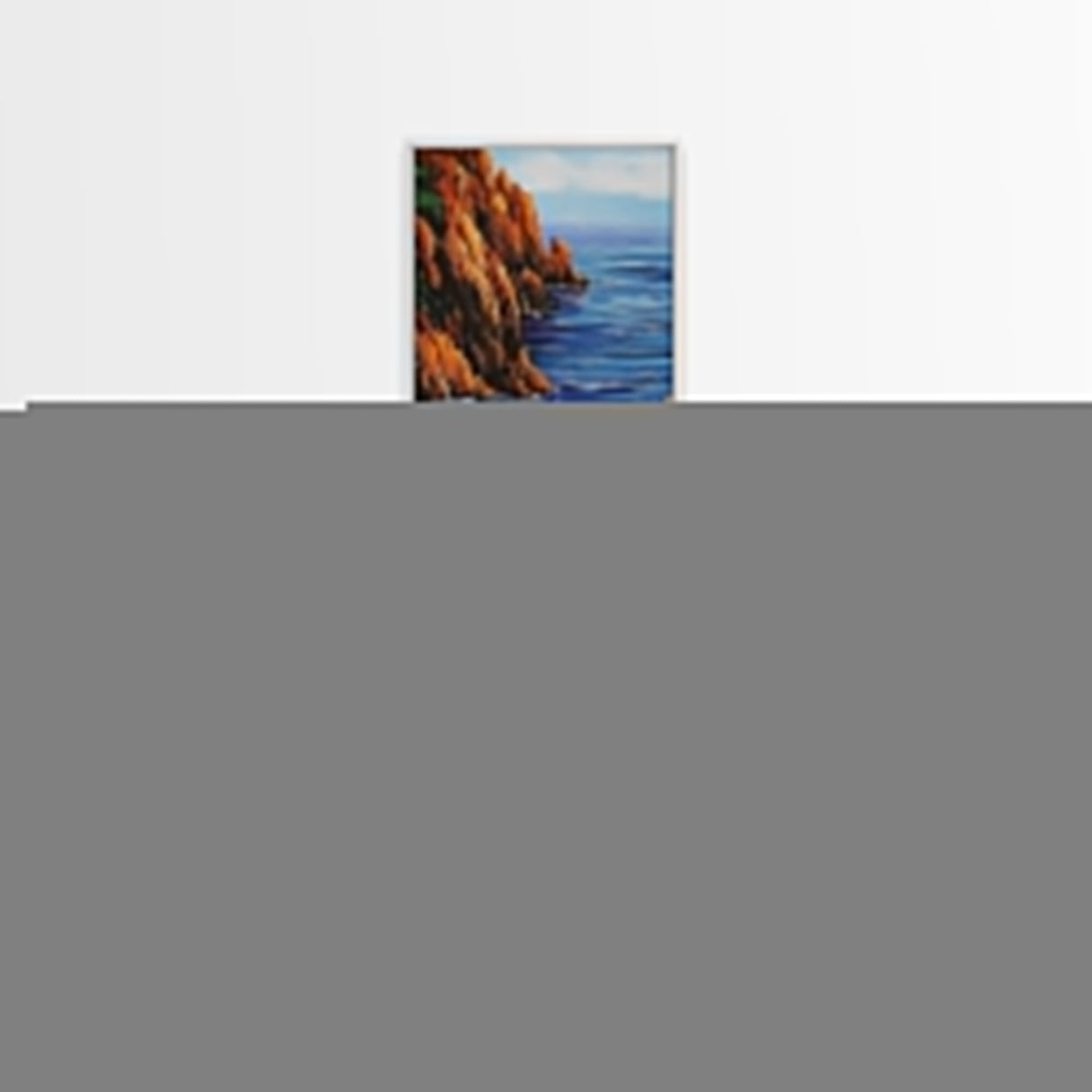 Ocean, Vortex, Cliffside, Landscape, Framed Canvas Print with ocean whirlpool, mystical seascape, fantasy art, coastal bathroom wall art