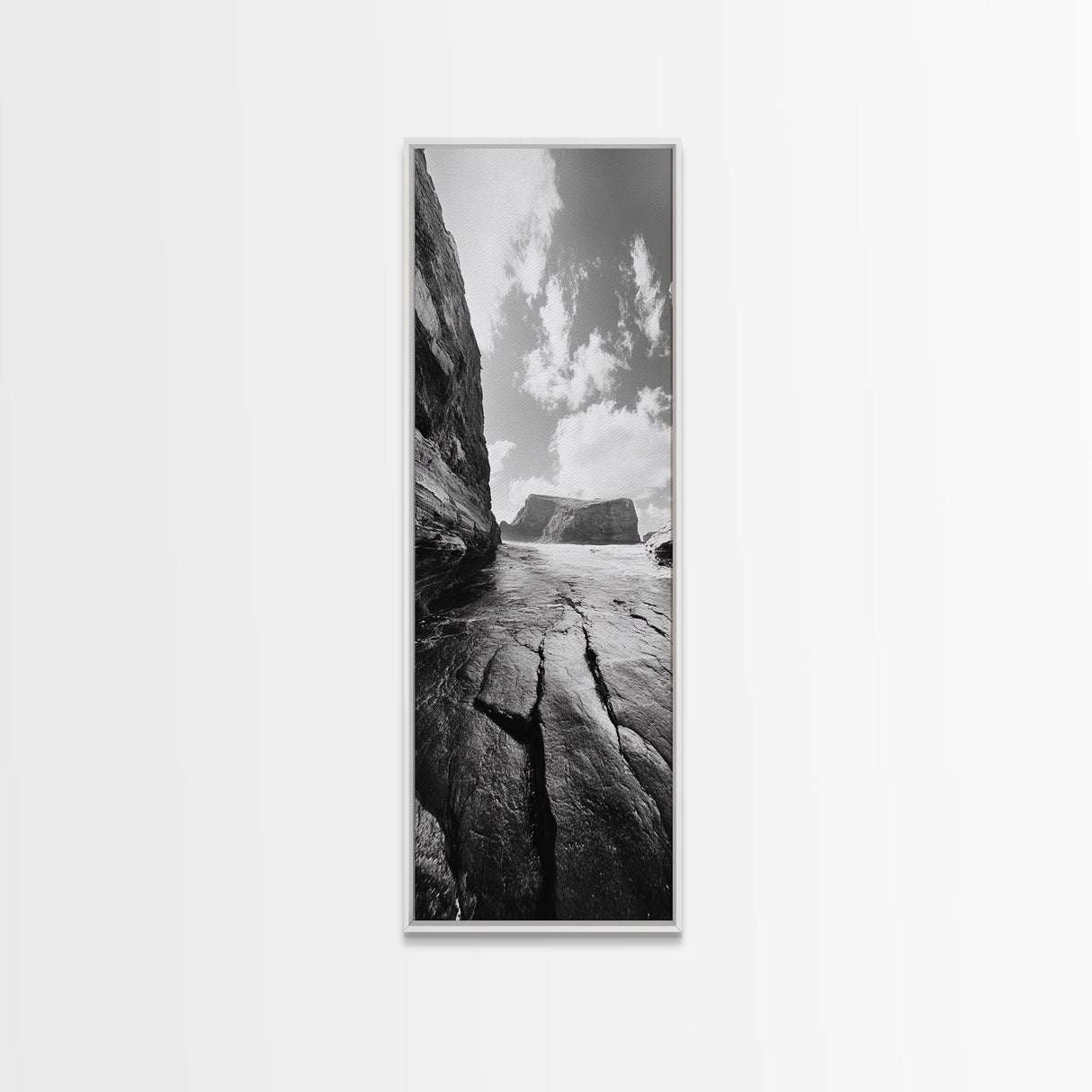 Ocean Cliffs, Moody Coast, Nature Wall Art, Canvas Print, Modern Coastal Decor, Minimalist Seascape, Bathroom or Bedroom Artwork