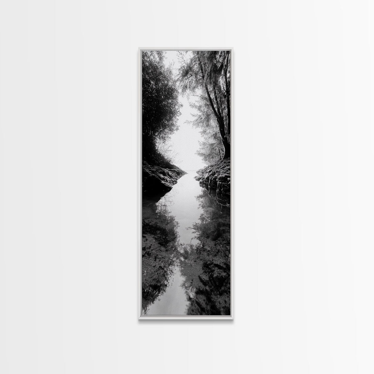 Secret Pathway, Forest Creek, Hidden Escape, Canvas Print, Magical Woodland Art, Hallway or Entryway Mystical Nature Decor, Bathroom Art