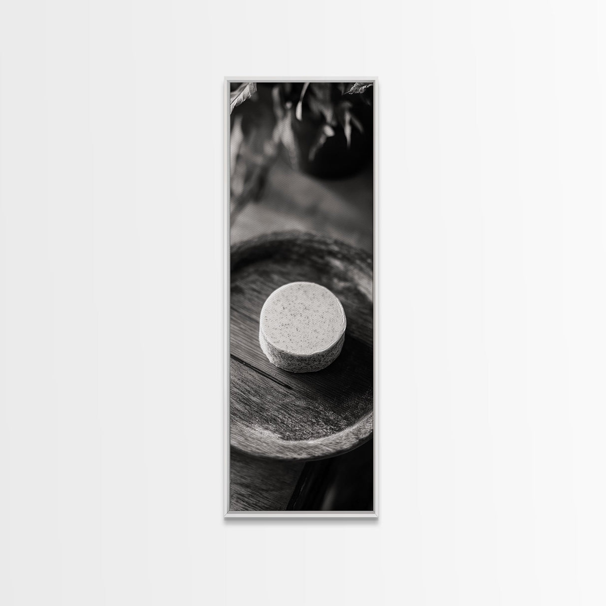 Artisan Soap Closeup, Rustic Spa Detail, Monochrome Still Life, Framed Canvas Print, Bathroom Decor, Minimalist Art, Cozy Home Accent