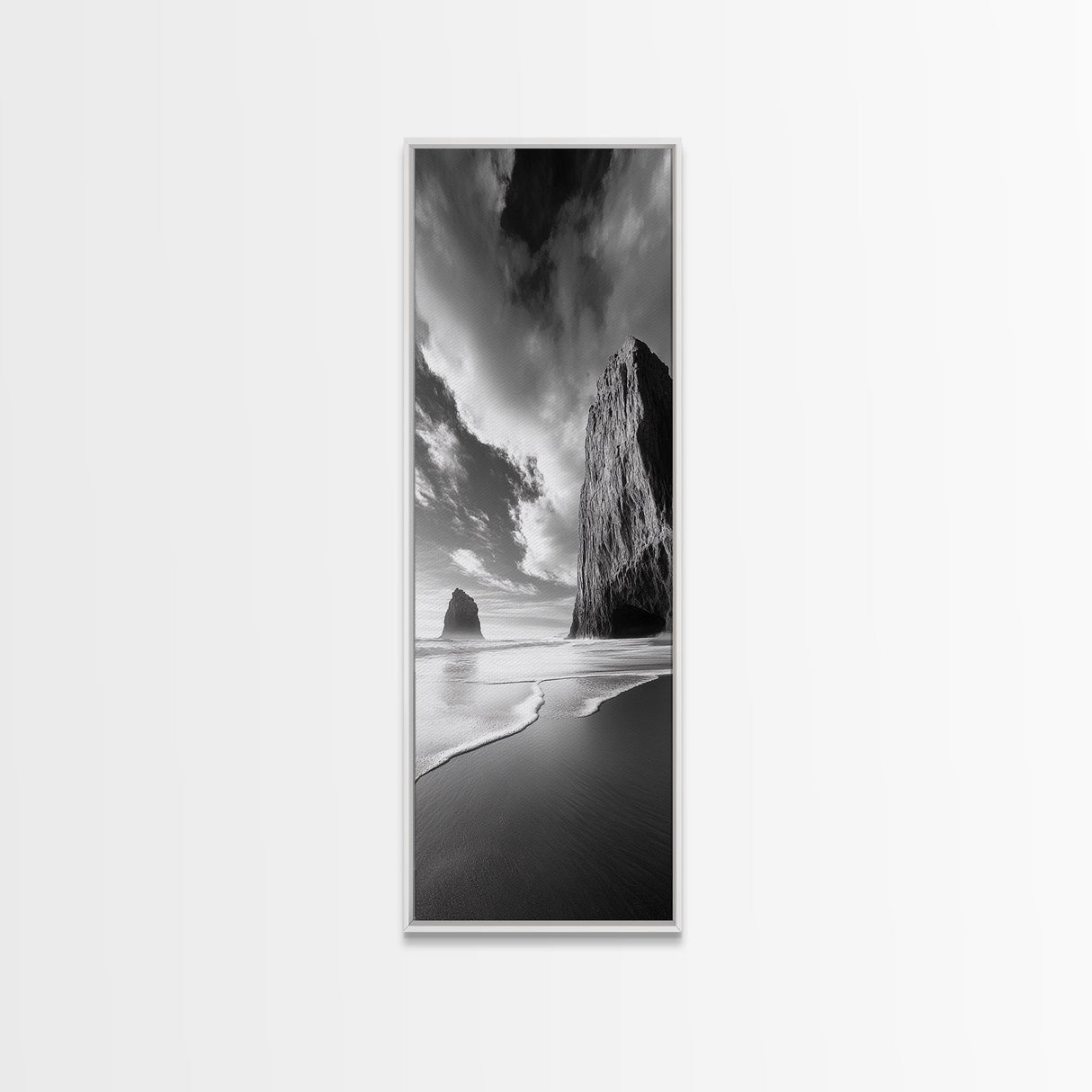 Monolith Beach View, Dramatic Cliffs, Ocean Vibe, Nature Photography, Framed Canvas Print, Modern Boho Art, Bedroom Wall Art