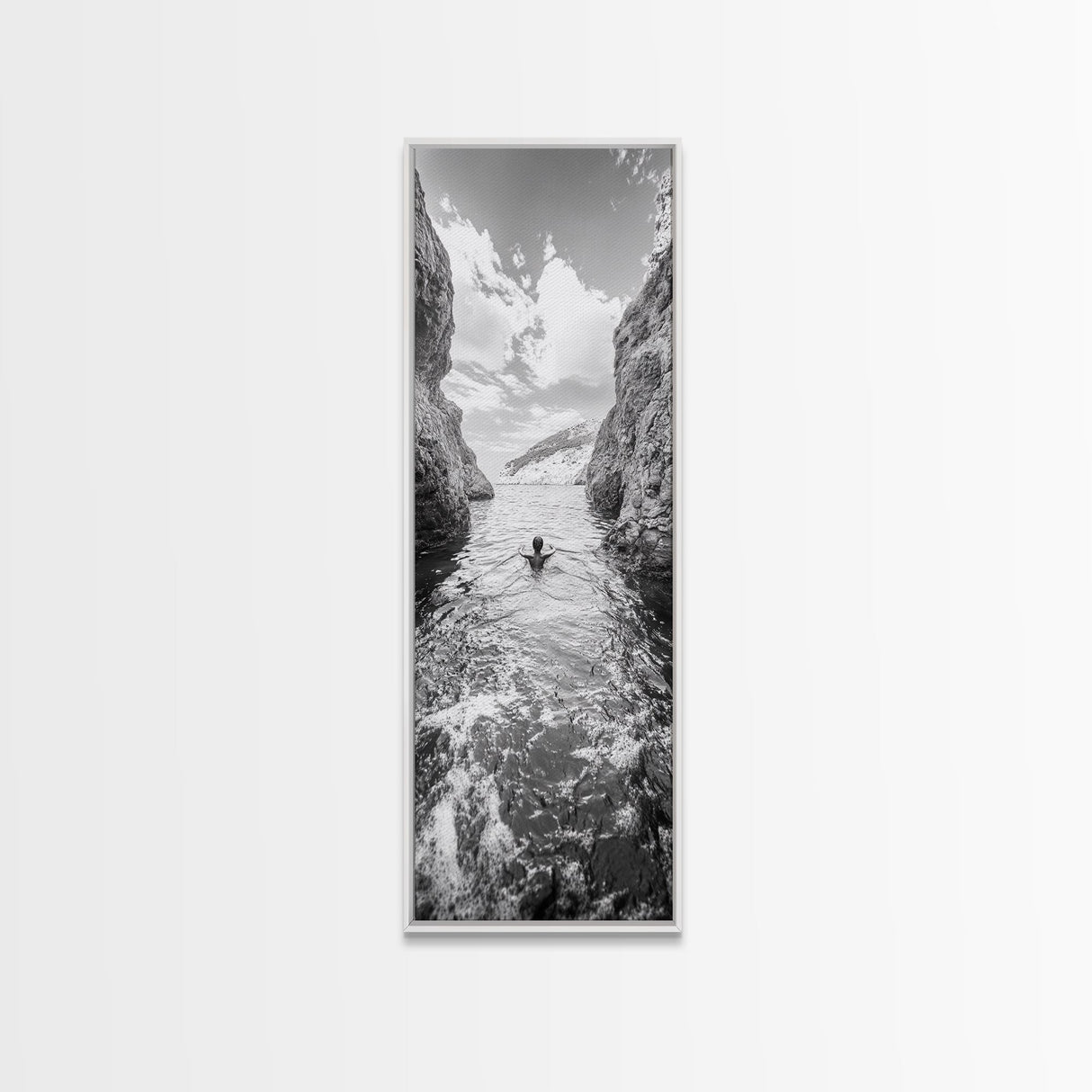 Ocean Escape, Cliff Swim, Travel Photography, Freedom Moment, Canvas Print, Minimalist Wall Art, Bathroom Decor, Beach House Art