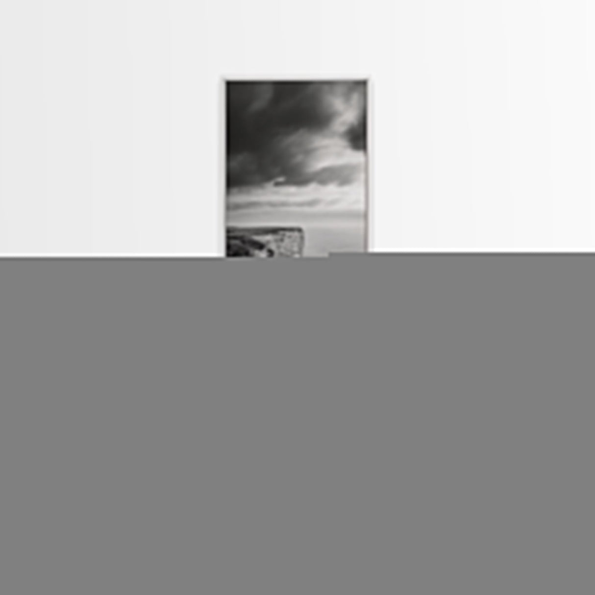 Coastal Cliff, Ocean Horizon, Nature Photography, Dramatic Skies, Framed Canvas Print, Modern Beach Wall Art, Minimalist Landscape Decor