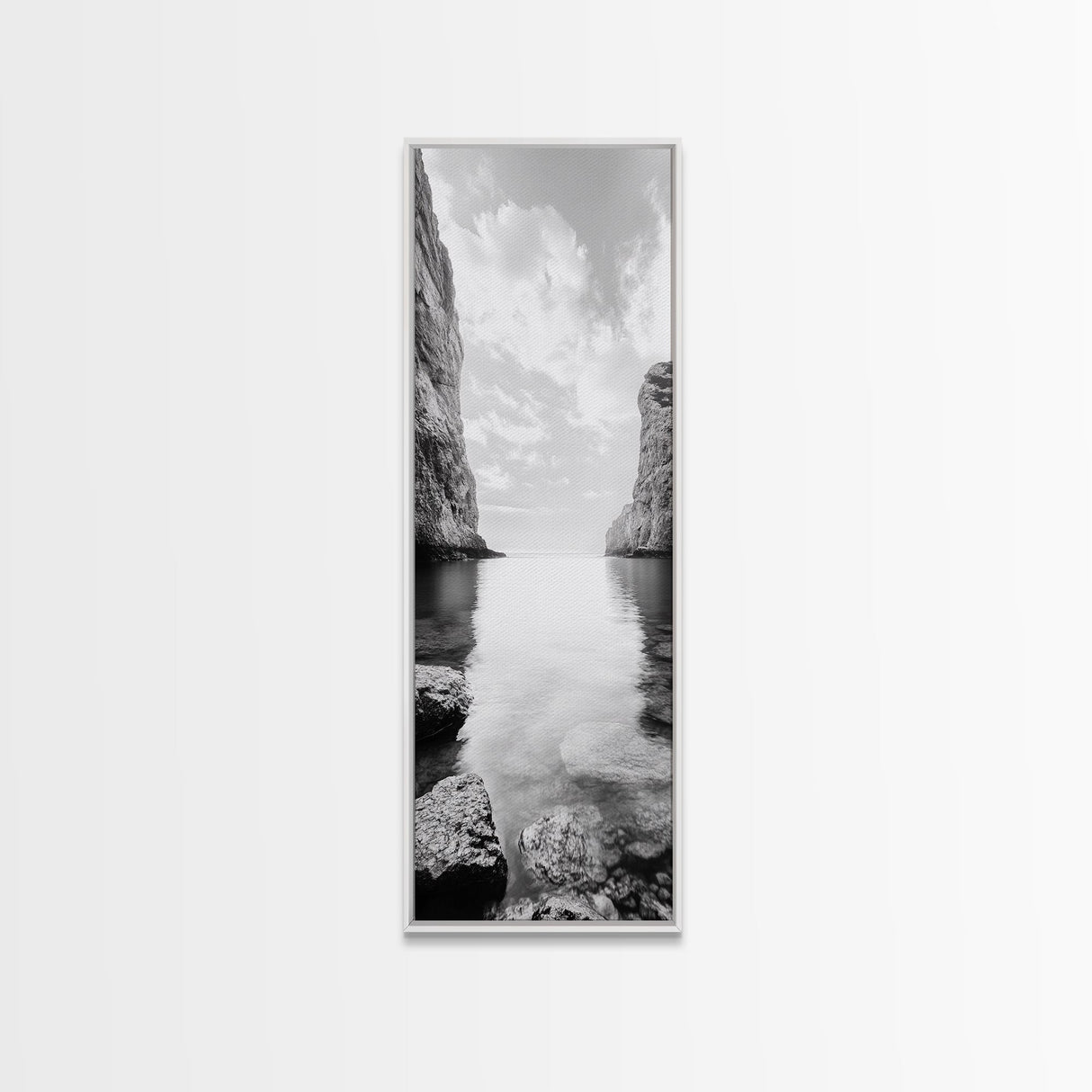 Peaceful Bay, Still Water, Coastal Reflections, Canvas Print, Zen Nature Wall Art, Tranquil Bathroom or Meditation Room Decor