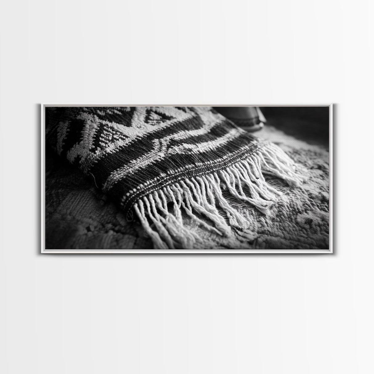 Woven Fringe Detail, Boho Textile Art, Fiber Wall Tapestry, Earthy Home Decor, Canvas Print, Bedroom Wall Art, Bohemian Style Accent