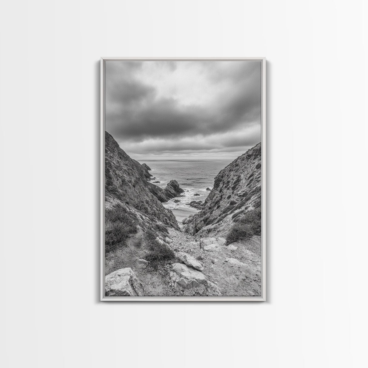 Ocean Cliffs, Rugged Coast, Seascape Photography, Travel Inspiration, Canvas Print, Hallway Wall Art, Coastal Modern Decor, Ocean View