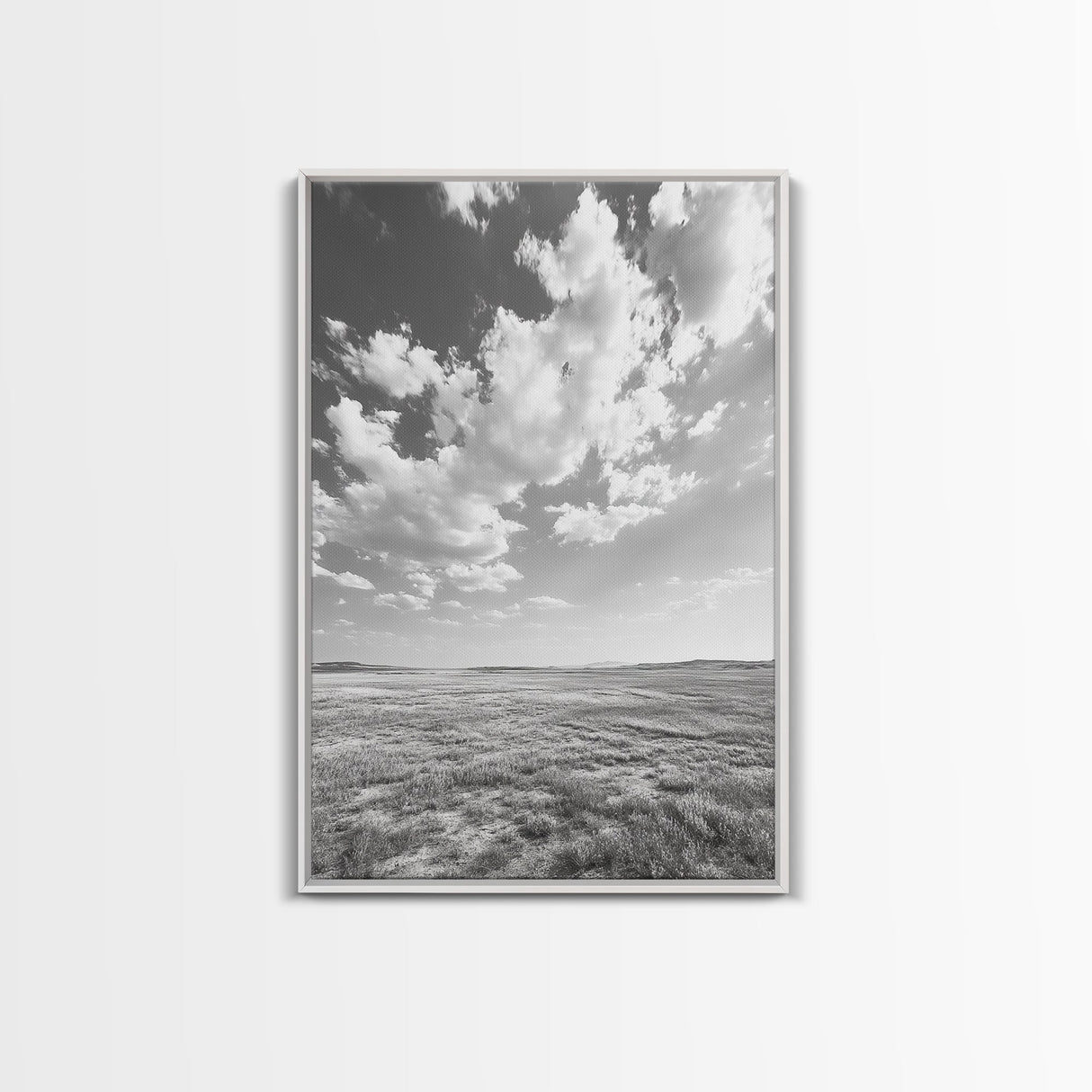Open Sky, Serene Plains, Summer Day, Canvas Print, minimalist landscape art, farmhouse decor, bedroom wall art, neutral tones