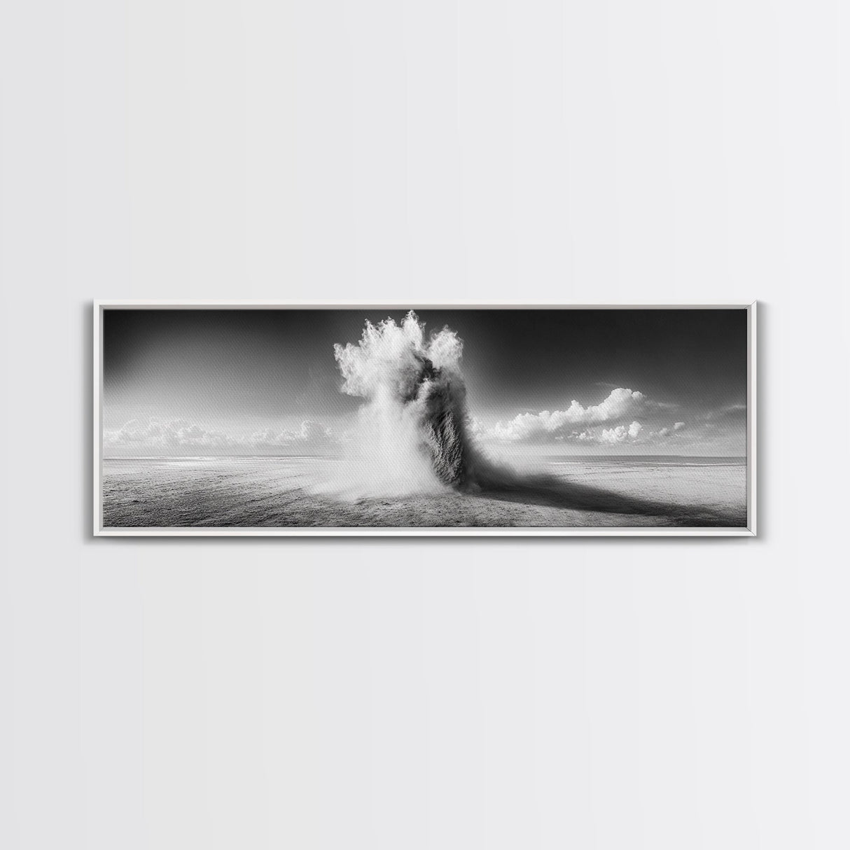 Sand Eruption, Desert Energy, Dust Storm, Framed Canvas Print, Modern Abstract Art, Office Wall Art, Dynamic Nature Photography