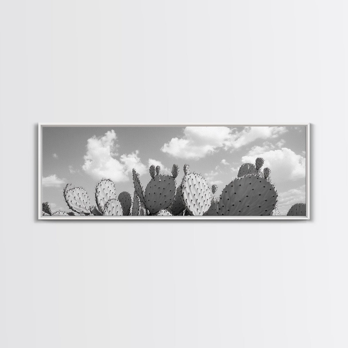 Prickly Pears, Cactus Heaven, Western Sky, Canvas Print, Boho Kitchen Wall Art, Desert Style Decor, Minimalist Black and White
