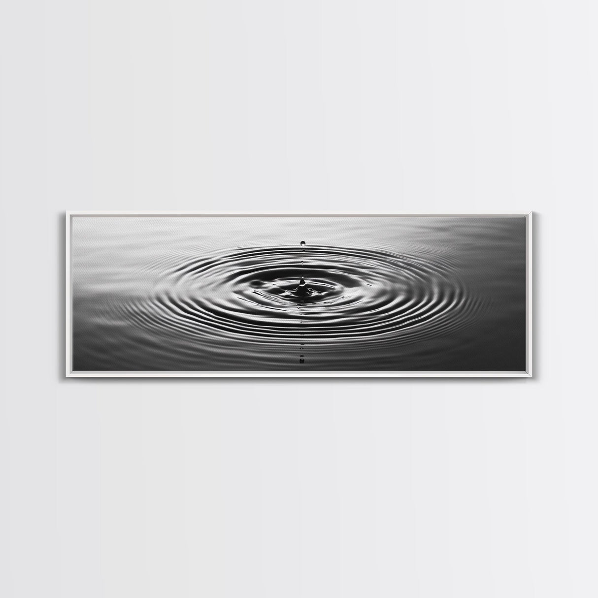 Water Drop Ripples, Black and White Photography, Zen Art, Minimalist Wall Decor, Canvas Print, Bathroom Wall Art, Meditation Room Art