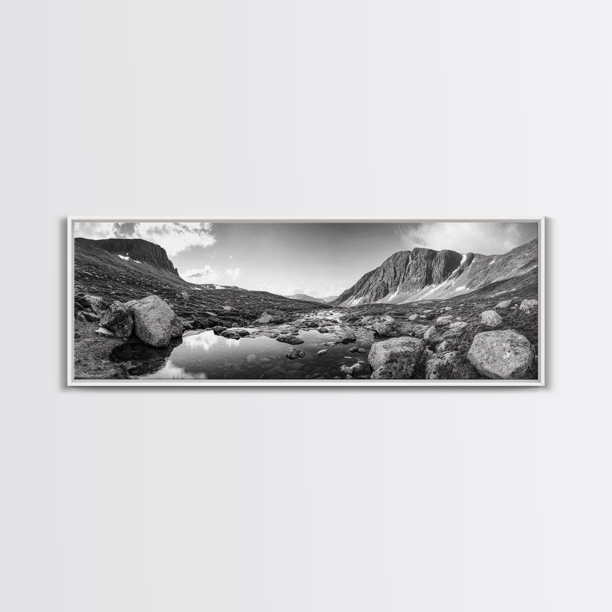 Mountain Stream, Rocky Path, Alpine Beauty, Wilderness Escape, Canvas Print, Cabin Wall Art, Nature Photography, Adventure Home Vibe