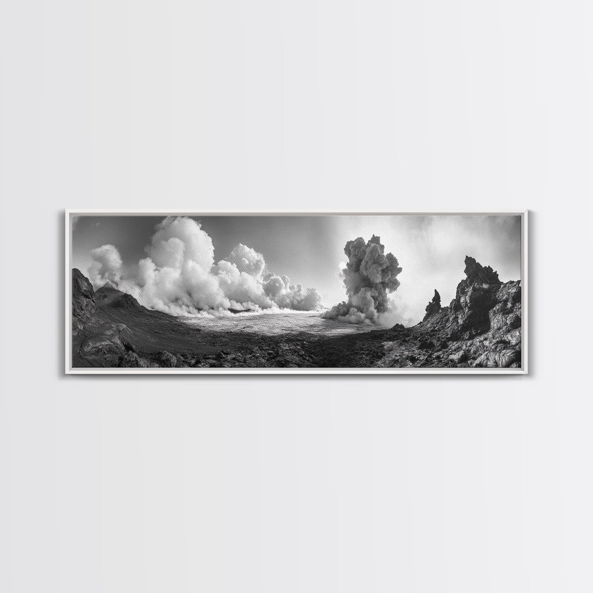 Volcanic Cloudscape, Earth Power, Natural Explosion, Dramatic Wall Decor, Framed Canvas Print, Adventure Art, Rustic Living Room Wall Art