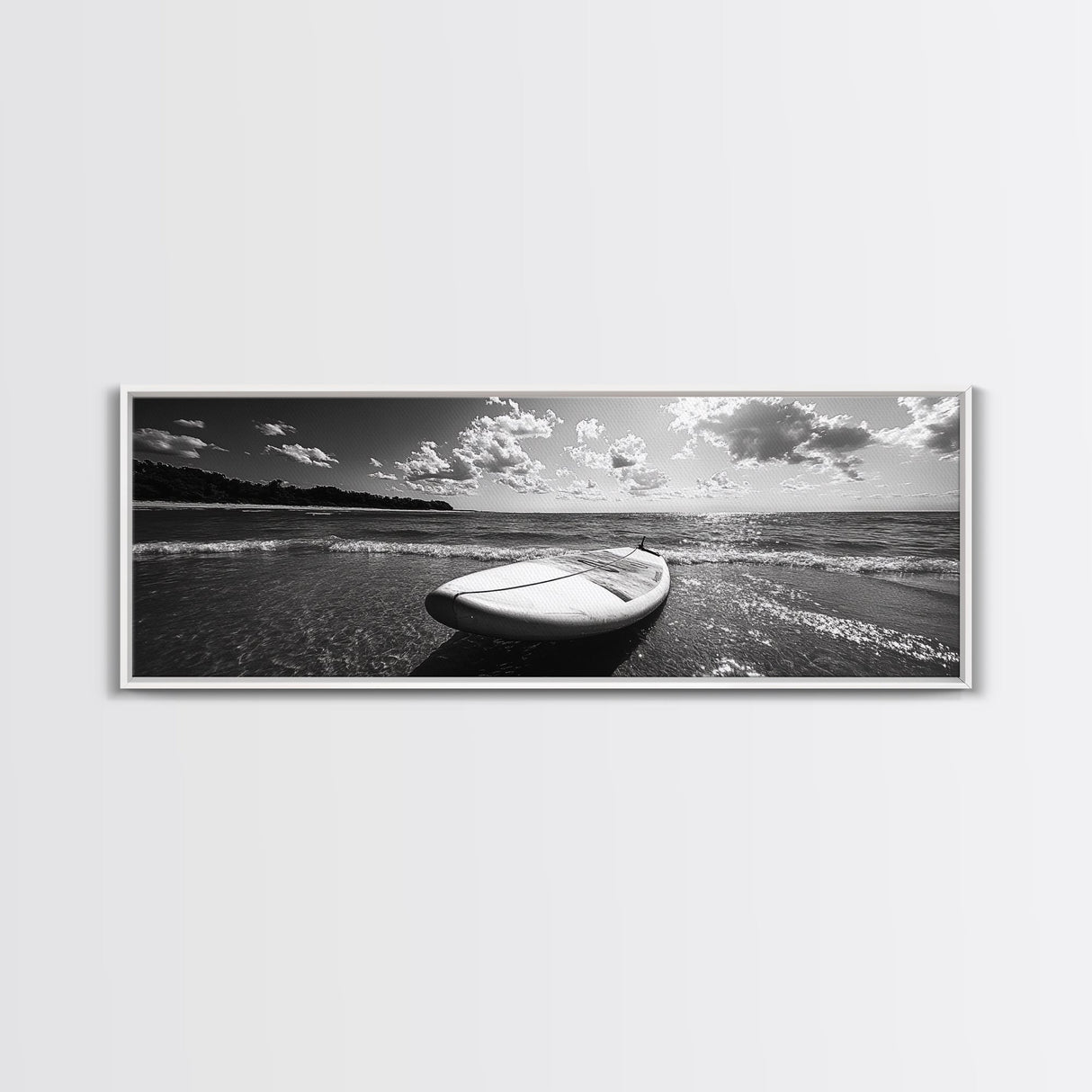 Paddle Board, Ocean Adventure, Summer Surf, Sparkling Sea, Canvas Print, Coastal Living Room Wall Art, Beach House Photography
