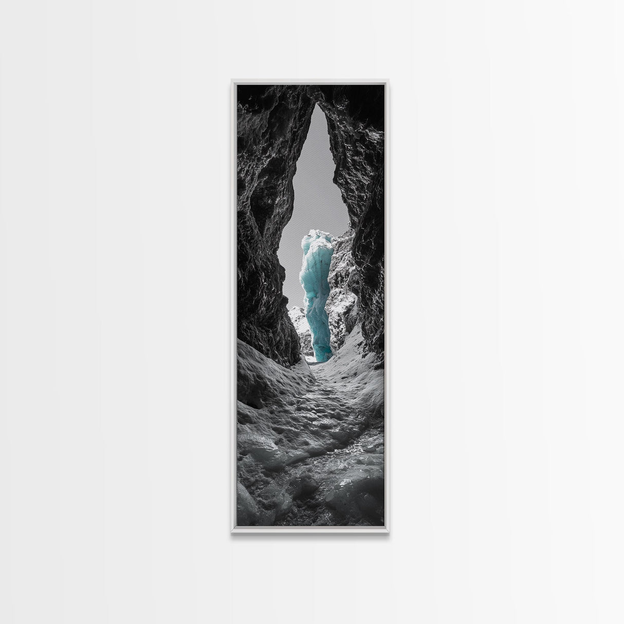 Ice Cave, Blue Glacier, Arctic Escape, Frozen Wonder, Framed Canvas Print, Winter Wall Art, Nature Lover Gift, Bedroom Photography Art