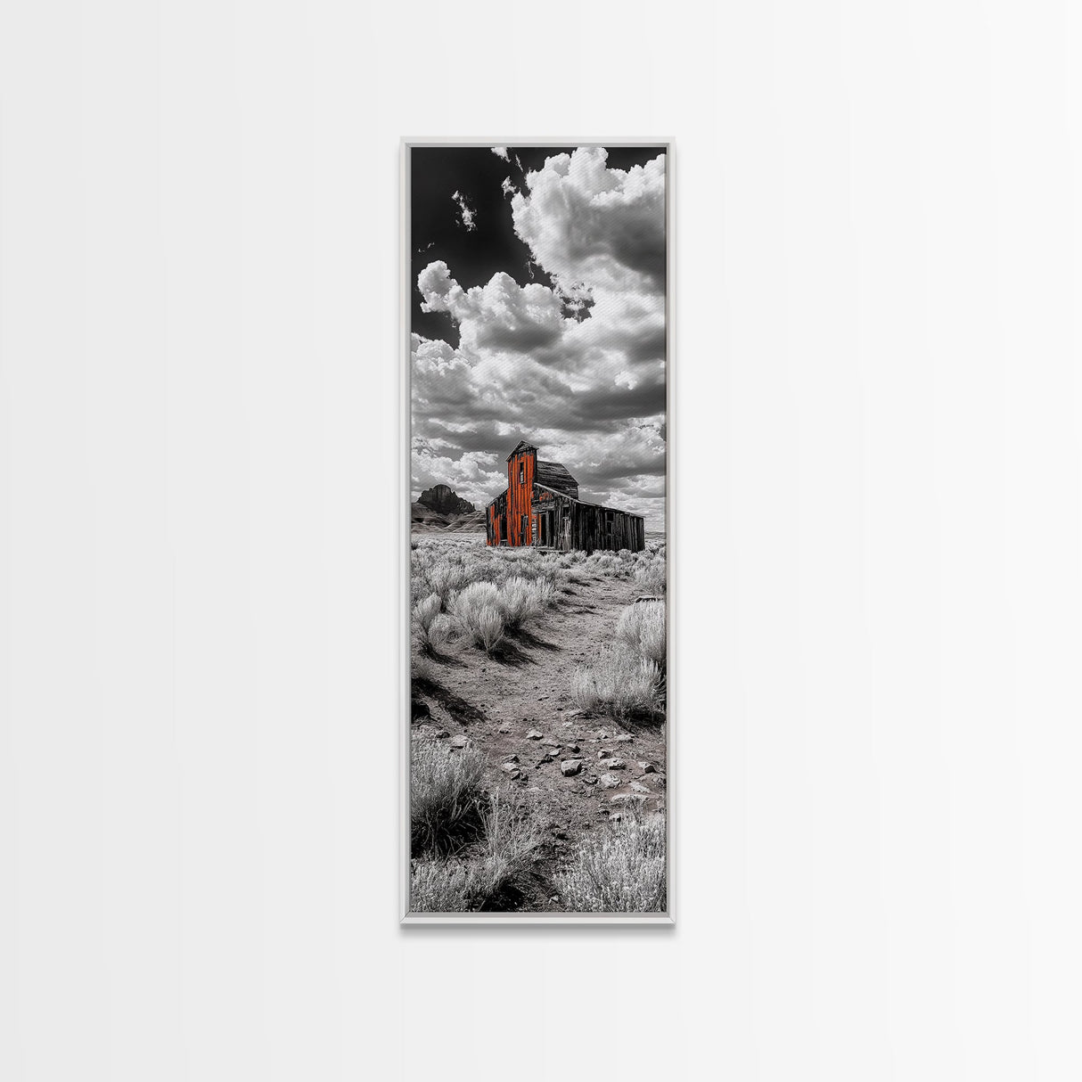 Abandoned Barn, Desert Mood, Old West Vibes, Rustic Autumn Scene, Canvas Print, Farmhouse Wall Decor, Entryway Art