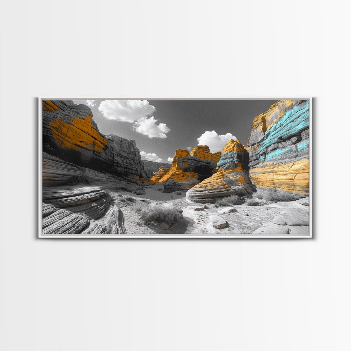 Painted Cliffs, Striped Rocks, Desert Majesty, Canyon Colors, Canvas Print, Southwest Wall Art, Nature Photography, Boho Living Room