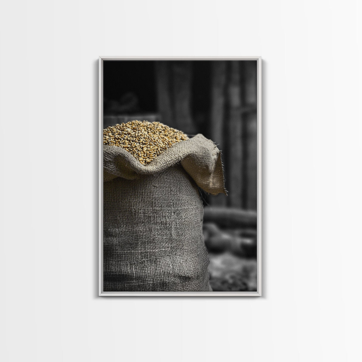 Golden Grain, Rustic Farmhouse, Harvest Decor, Canvas Print, Country Kitchen Wall Art, Autumn Home Accent, Neutral Tones, Rustic Style