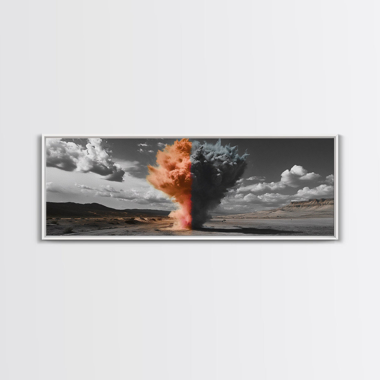 Smoke Burst, Desert Sky, Abstract Explosion, Bold Nature, Canvas Print, Eclectic Decor, Living Room Wall Art, Dramatic Statement