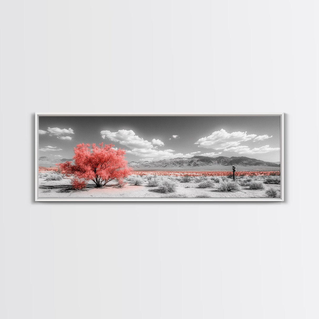 Vibrant Pink Tree, Desert Botanical Landscape, Bold Nature Art, Framed Canvas Print, Modern Wall Decor, Southwest Bedroom Statement