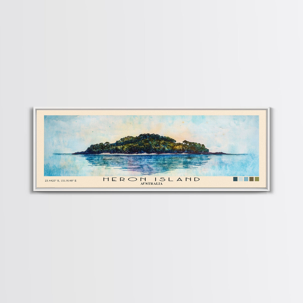 Heron Island, Australia Watercolor Beach Print, Vacation Gift, Australia Wall Art, Beach Painting, Beach Decor, Beach Painting