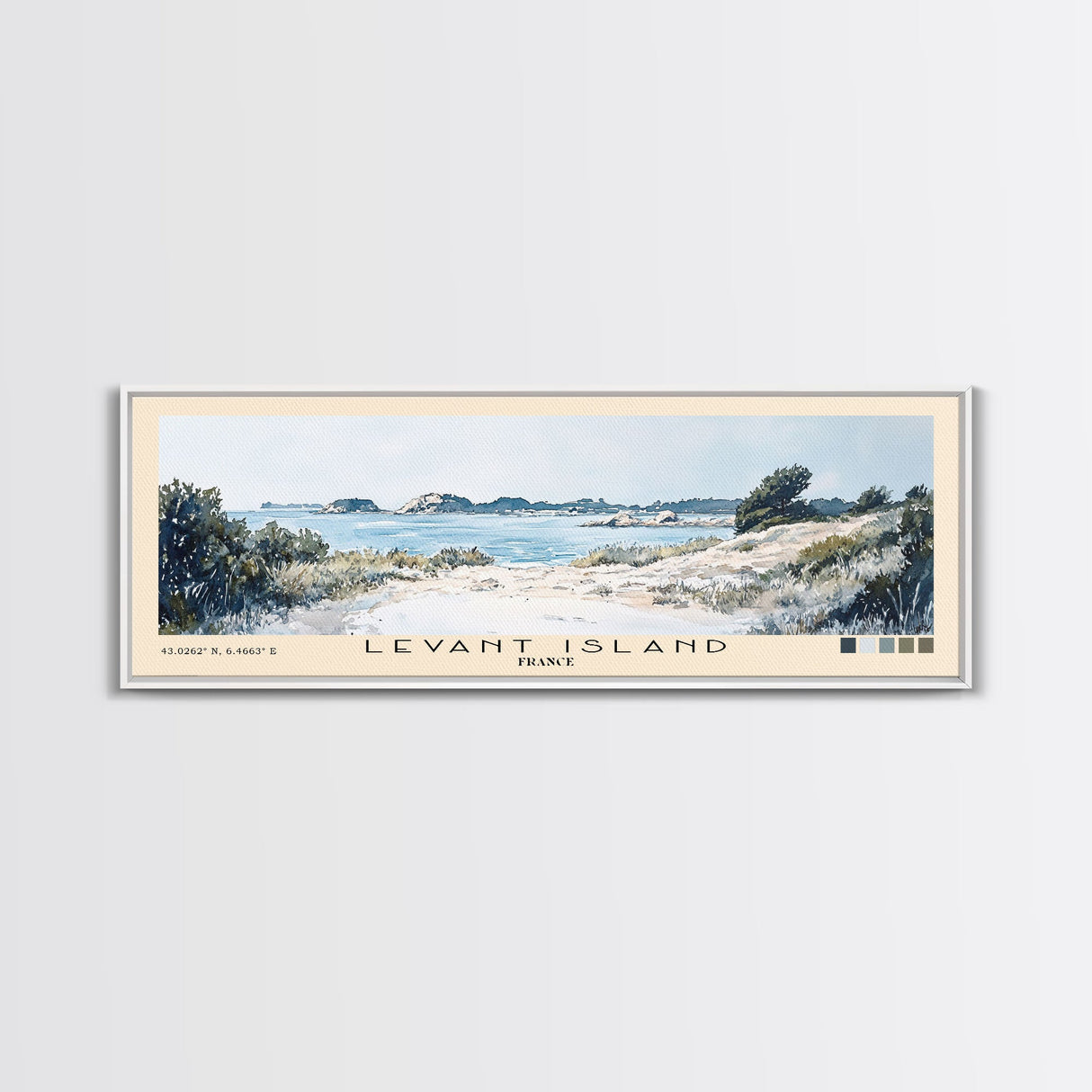 Levant Island, France Watercolor Beach Print, Vacation Gift, France Wall Art, Beach Painting, Beach Decor, Beach Painting