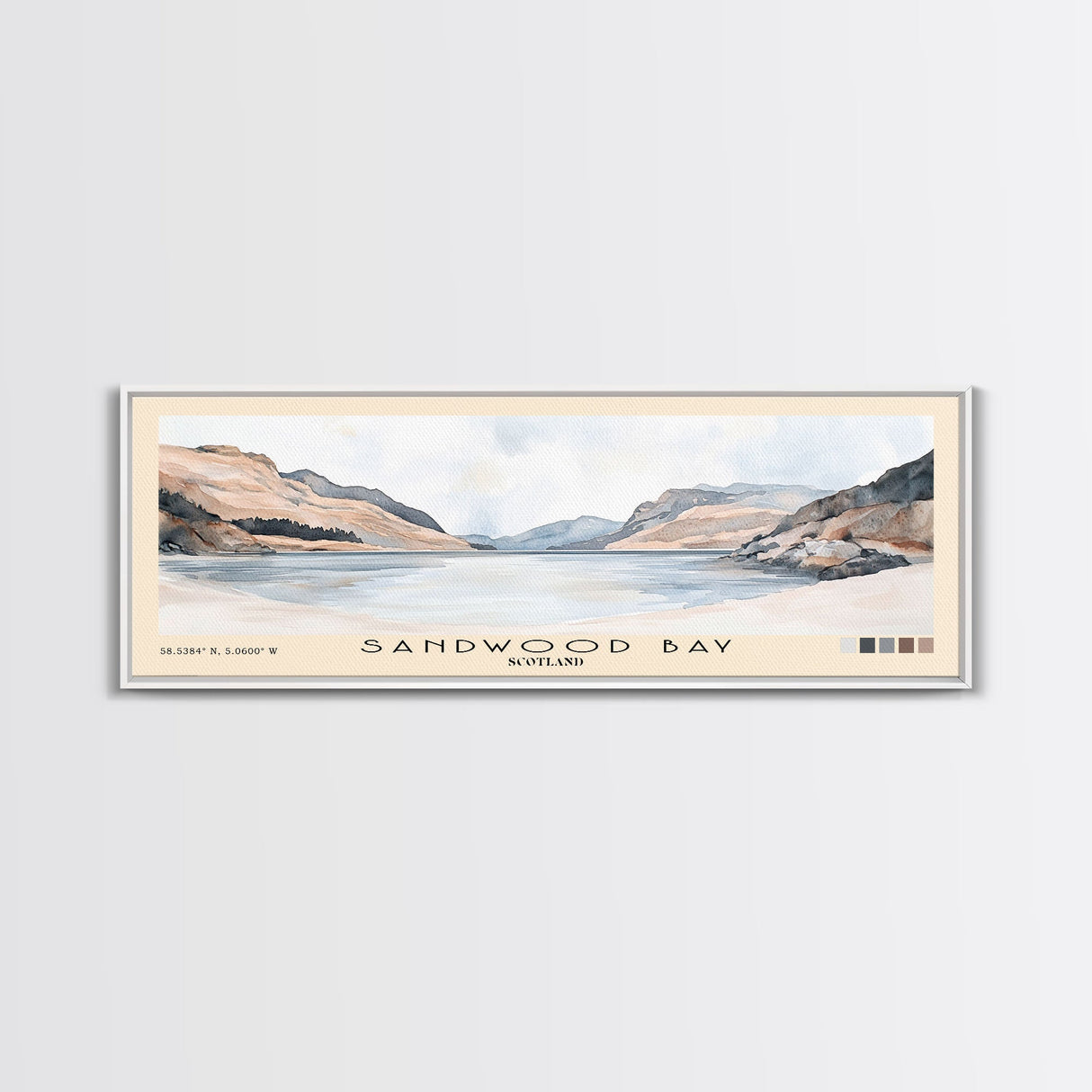 Sandwood Bay, Scotland Watercolor Print, Vacation Gift, Scotland Wall Art, Beach Painting, Beach Decor, Large Wall Art, Wood Frame Art